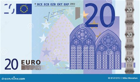 Nota De Banco De 20 Euro Ilustração Do Vetor Ilustração De Dinheiro