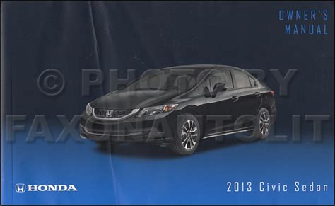 2013 Honda Civic Sedan Owner S Manual Original 4 Door