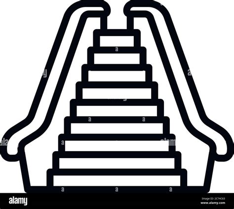 Front view escalator icon. Outline front view escalator vector icon for web design isolated on ...