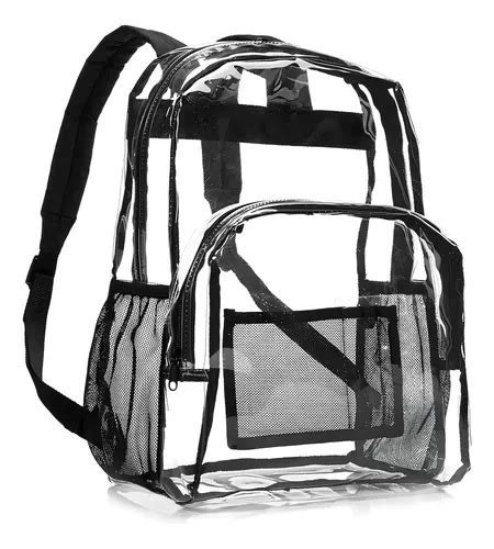 Mochila Pequeña Transparente Aprobada Para Estadios negro Envío gratis