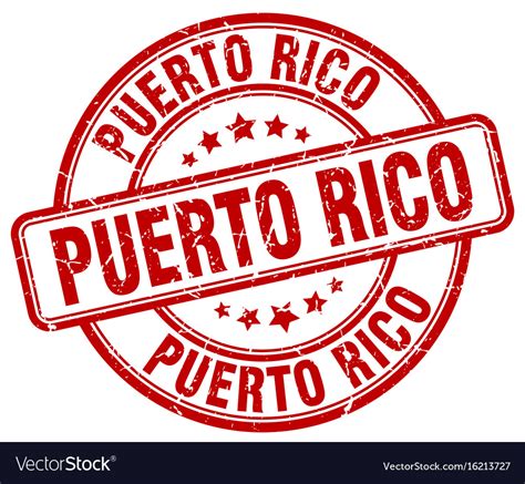 Puerto Rico Red Grunge Round Vintage Rubber Stamp Vector Image