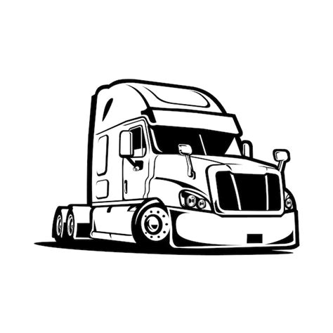 Premium Vector Semi Truck Wheeler Side View Vector Isolated On