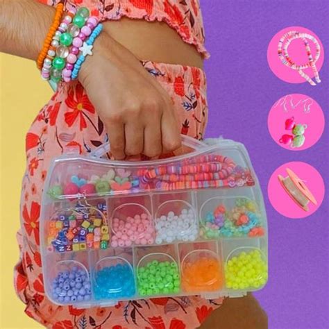 Kit Miçanga Infantil Para Montar E Fazer Pulseira e brincos Infantil