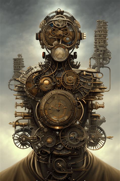 Intricate Extremely Detailed Mondrian Mechanical Samurai Steampunk