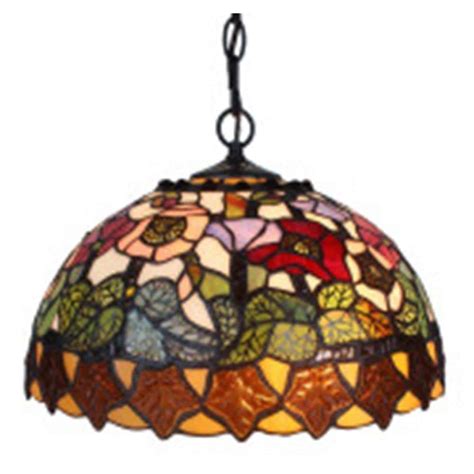 Amora Lighting 2 Light Tiffany Style Floral Design Hanging Lamp