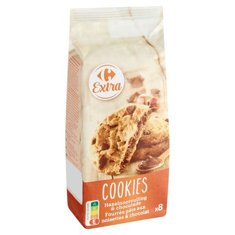 Carrefour Extra Cookies Pâte Aux Noisettes And Chocolat 8 Pièces 200 G Carrefour Site