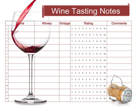 Wine Tasting Notes Template Download Printable Pdf Templateroller