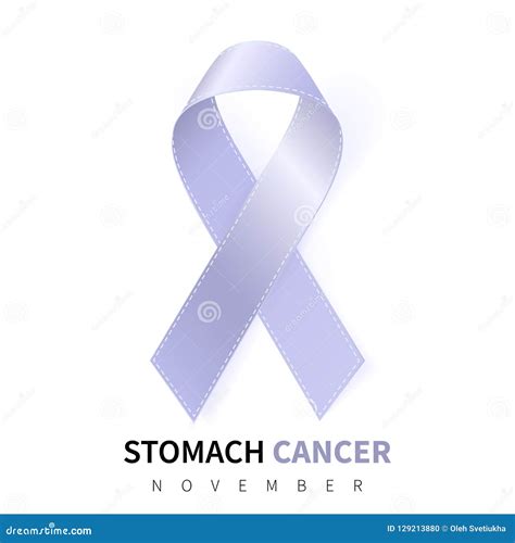 Stomach Cancer Awareness Month Realistic Periwinkle Ribbon Symbol