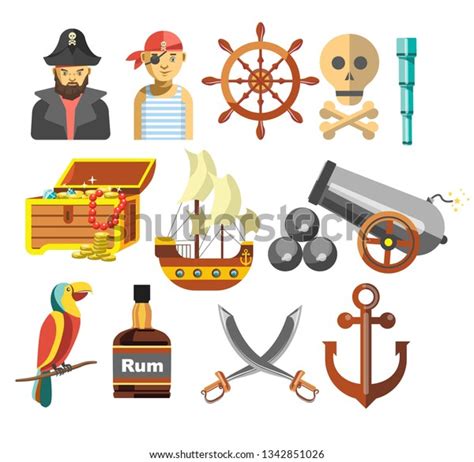 Marine Criminals Pirates Treasure Ship Navy Stock Vector Royalty Free