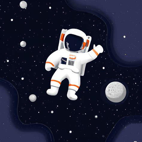 Astronaut Floating In Space Graphic · Creative Fabrica