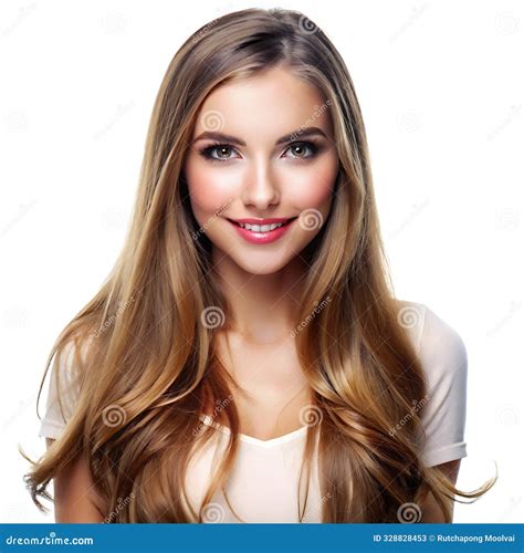 Beautiful Woman With Long Blonde Hair Smiling Stock Illustration
