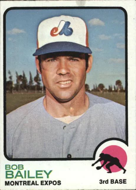 CARTE DE BASEBALL 1973 Topps Montréal Expos 505 Bob Bailey EX MT EUR