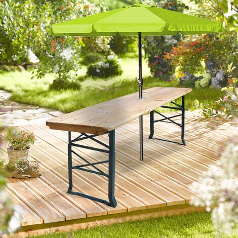 DEUBA Foldable Wooden Table Height Adjustable Indoor Outdoor