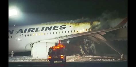 Jal A Burns At Haneda Airport After Collision On Runway