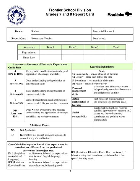 Free Printable Report Card Templates Word Excel Simple And Blank