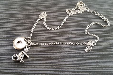 Silver Monkey Necklace Monkey Charm Necklace Personalized | Etsy