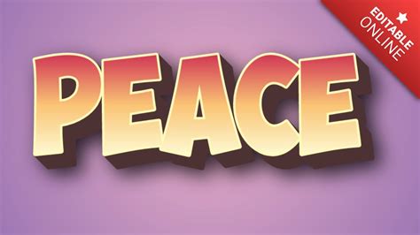 Peace Red Yellow And Brown 3d Text Effect Generator