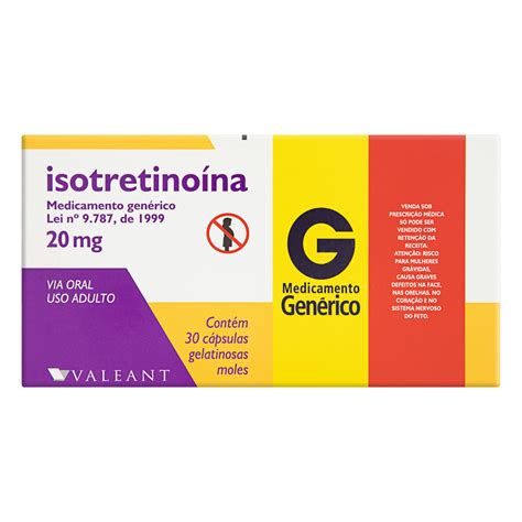 ISOTRETINOÍNA 20MG VALEANT CAIXA 30 CÁPSULAS GELATINOSAS GTIN EAN UPC