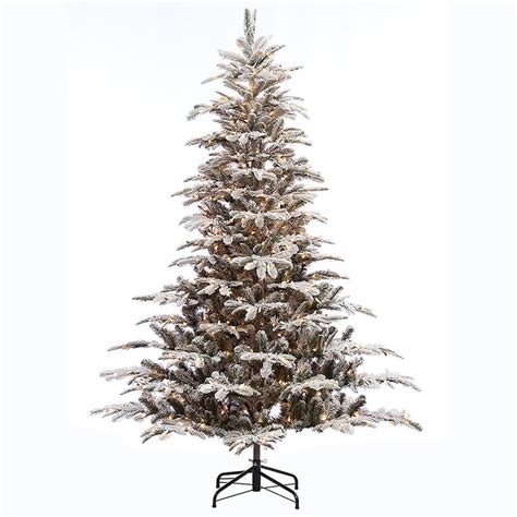 Puleo International 75 Ft Pre Lit Flocked Artificial Christmas Tree With 700 Constant White