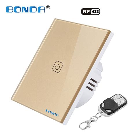 Bonda Genuine Eu Uk Standard Wall Touch Switch Wireless Remote Touch Switch Luxury Crystal