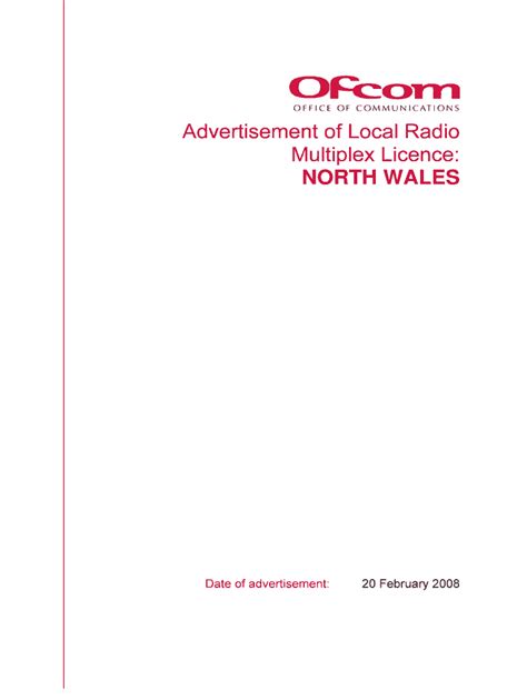 Fillable Online Licensing Ofcom Org Advertisement Of Local Radio