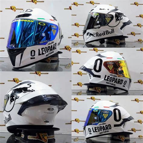 Jual Helm Kyt Tt Course Solid White Putih Paket Ganteng Redbull Leopard