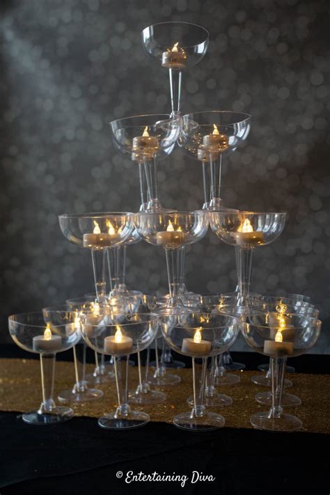 How To Make A Diy Champagne Glass Tower Entertaining Diva From