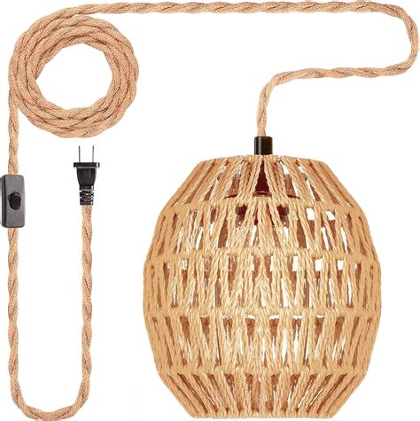 Ecogehen Boho Plug In Pendant Light Hanging Light With Plug In Cord