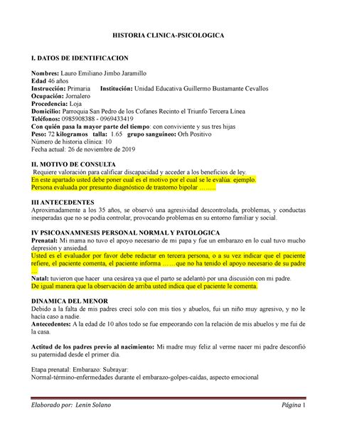 Ejemplo De Como Hacer Una Historia Clinica Opciones De Ejemplo The