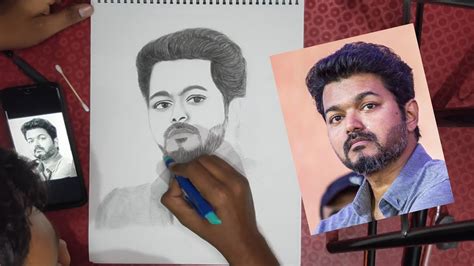 Thalapathy Vijay Drawing Step By Step How To Draw Vijay Thalapathy