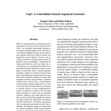 Argu A Controllable Factual Argument Generator Acl Anthology