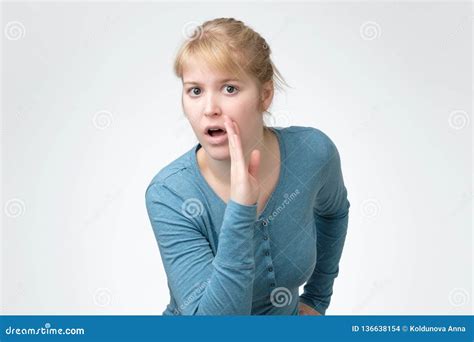 Secret, Gossip Concept. Pretty Teenager Whispering a Secret Behind Her ...