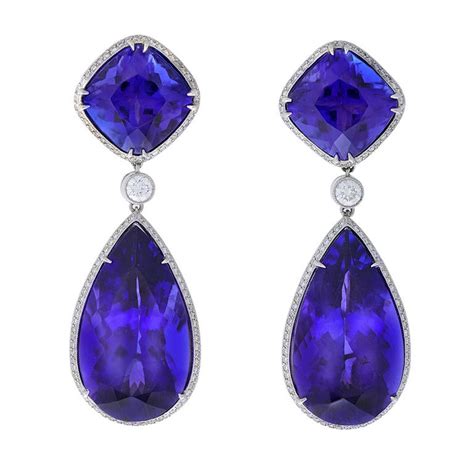 A Pair of Contemporary Tanzanite Earrings at 1stDibs