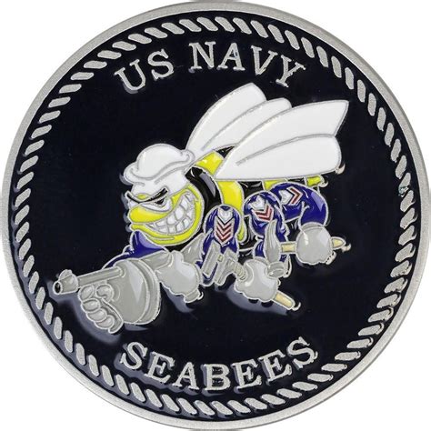 Us Navy Seabee Warfare Coin Navy Seabees Navy Us Navy Seabees