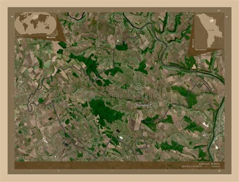 Soldanesti Moldova Low Res Satellite Labelled Points Of Cities Stock