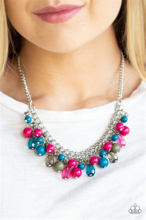 Tour De Trendsetter Multi Paparazzi Necklace Flamingo Angie