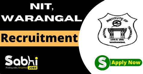 NIT Warangal Jobs Notification 2024 Apply Offline For 1 Junior