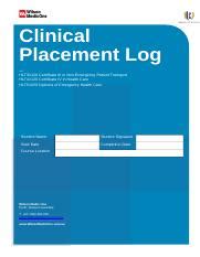 Wm Clinical Logbook Inc Hltamb V Docx Clinical Placement Log