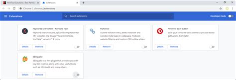 How To Disable And Enable Chrome Extensions Plug Ins Add Ons MiniTool