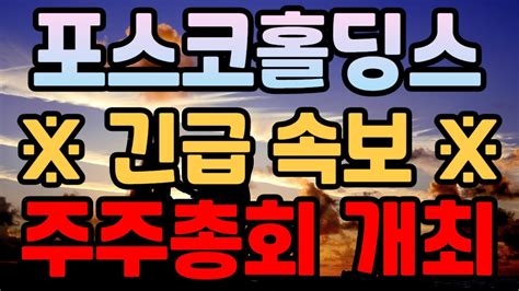 Posco홀딩스 ※긴급 속보※ 대표이사 해임안 주주총회 개최 포스코홀딩스 주가전망 목표가 포스코 철강주 기봉이주식