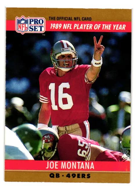 Pro Set Carte Football Joe Montana San Francisco Ers A Eur