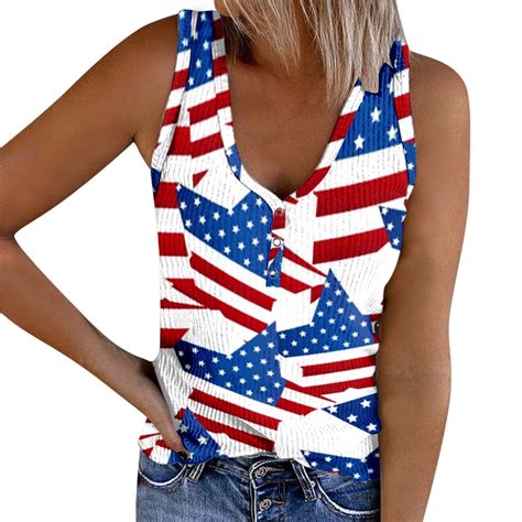 PMUYBHF Female XXL 4 July Square Neck Tank Top Womens Women