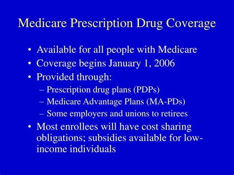 PPT - The Medicare Prescription Drug Benefit Program Medicare Part D P ...