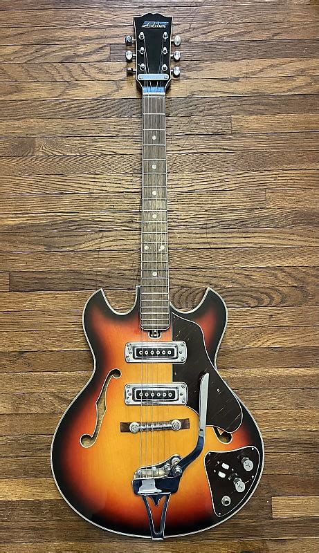 Vintage 1960s Teisco Audition Barney Kessel Style Semi Hollow Reverb