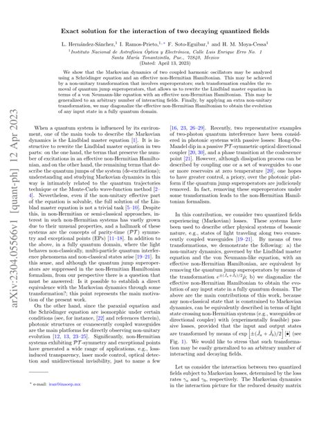 Pdf Exact Solution For The Interaction Of Two Decaying Quantized Fields