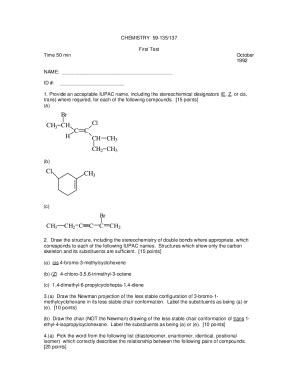 Fillable Online Solved NAME 1 Provide An Acceptable IUPAC Name For