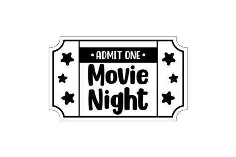 Movie Night Clipart Black And White