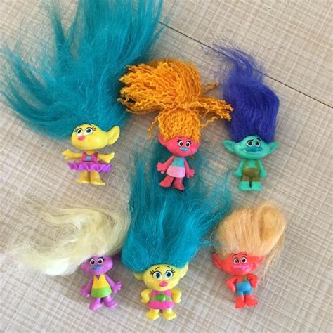 Dreamworks Trolls Ornament Figure Set Of 6 Loose Toys Kids T In