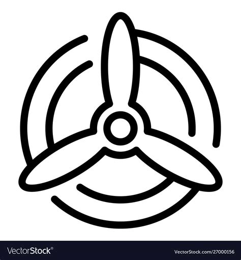 Airplane Propeller Icon Outline Style Royalty Free Vector