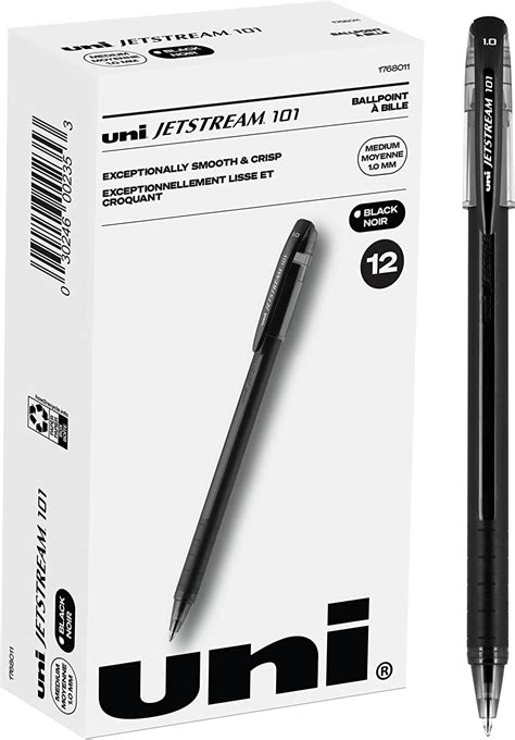 Uni Ball 1768011 Jetstream 101 Ball Point Pens Bold Point Black Ink